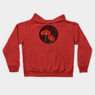 Digital Abstract of Red Poppies (MD23Mrl004) Kids Hoodie